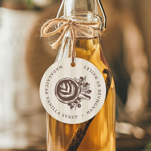 Mocha Stripe Coffee Bridal Shower Favour Tags