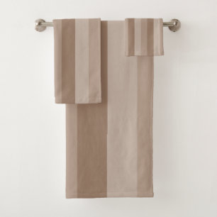 Mocha Striped Pattern  Bath Towel Set