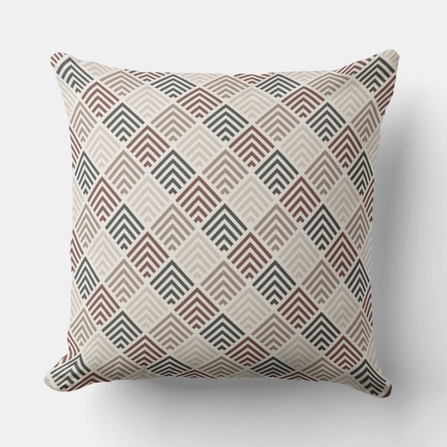 Mocha/Taupe Tiled Pattern Pillow (Front)
