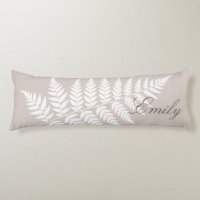 Mocha Taupe White Fern Elegant Minimalist