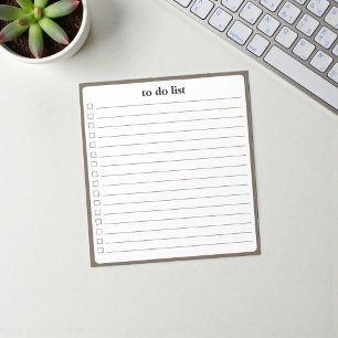 Mocha To Do List Minimalist Teacher Organizer  Notepad