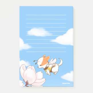 Mochi Bee and Flowers Blooming Springy Floral  Post-it Notes