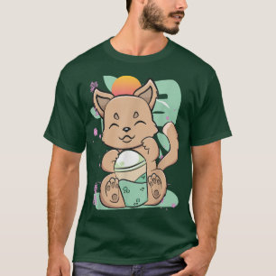 Mochi Drink Dingo Kawaii Cute Warabi Milk Tea Kanj T-Shirt