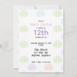 Mochi Excited to Celebrate Birthday Invitation