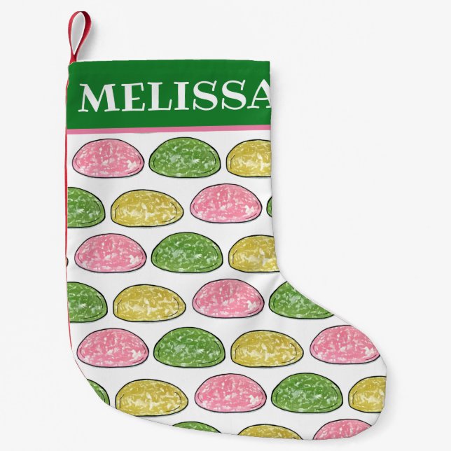 Mochi Japanese New Year Food Rice Cake Foodie Small Christmas Stocking (Front)