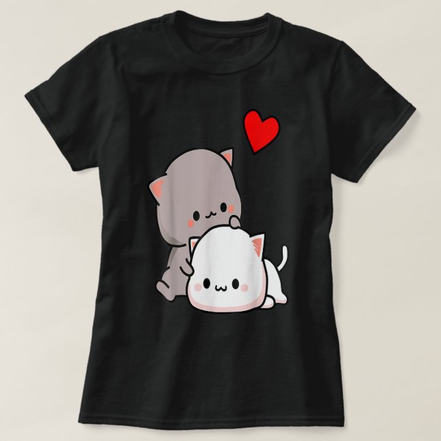 Mochi peach cat goma love, Valentine’s day 2022  T-Shirt (Design Front)