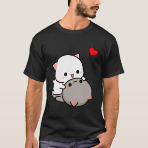 Mochi Peach Cat Goma Playful Cats Valentines Coupl T-Shirt