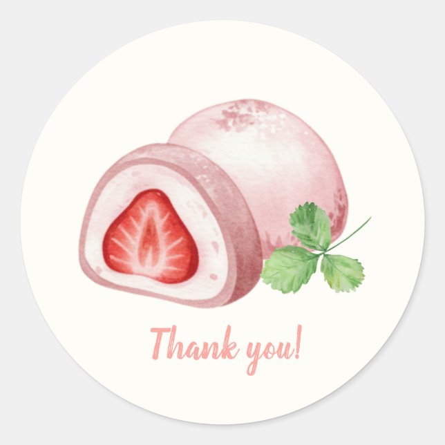 Mochi-sweet and full of love!  classic round sticker (Front)