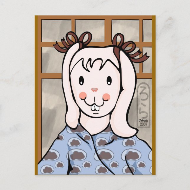 Mochi Year of the Rabbit Girl Postcard (Front)