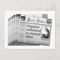 mock newspaper postcard - U.S. spelling