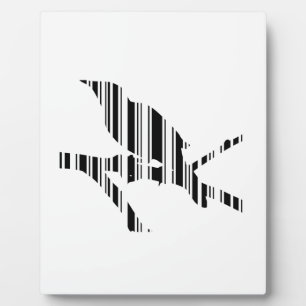 MOCKINGBIRD BAR CODE Bird Barcode Pattern Design Plaque