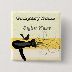 Mockingbird Hair Stylist Name Tag 15 Cm Square Badge