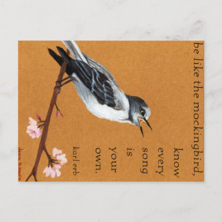 Mockingbird "Know every song is your own" postcard
