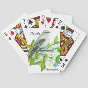 Mockingbird Orange Blossom Florida Souvenir Playing Cards