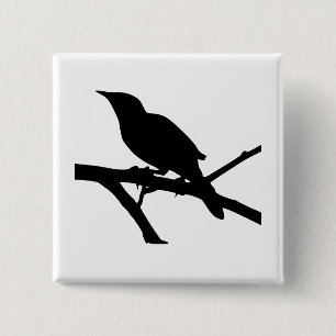 Mockingbird Silhouette 15 Cm Square Badge