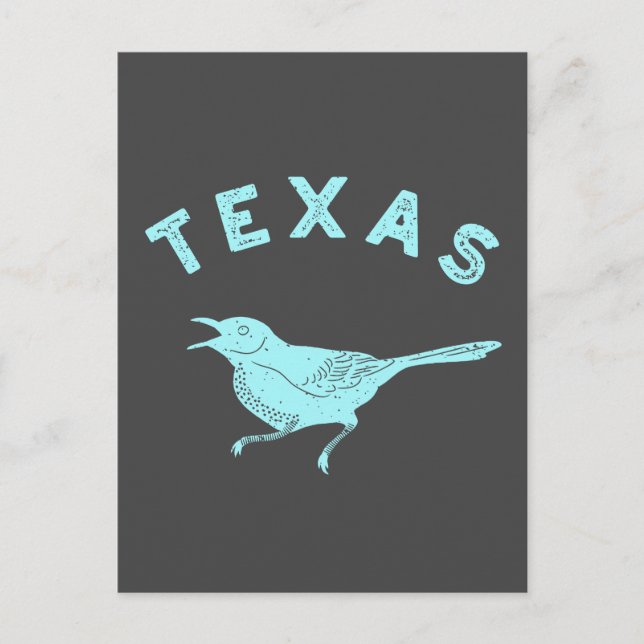 Mockingbird Texas State Bird Aqua Blue and Grey Postcard (Front)