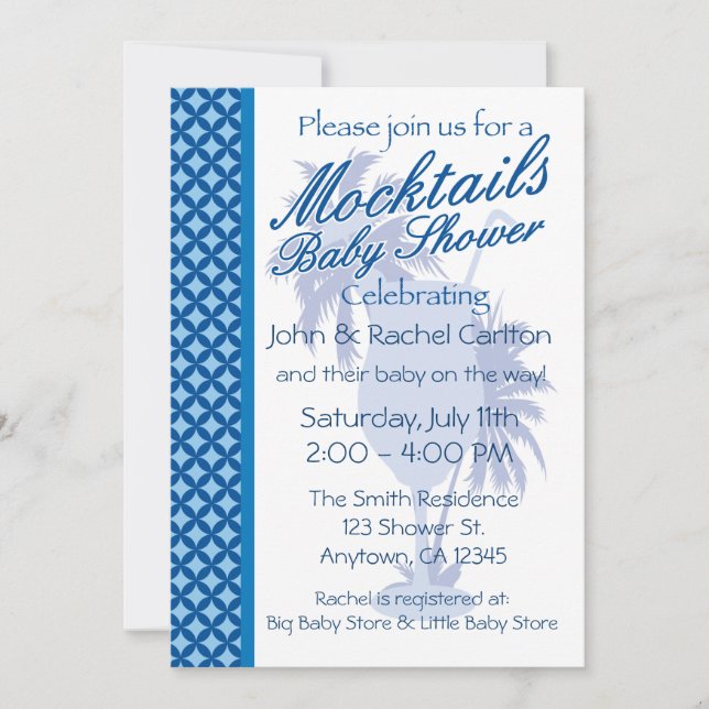 Mocktail Baby Boy Shower Invitation (Front)