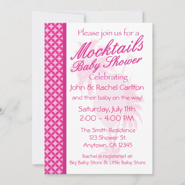 Mocktail Baby Girl Shower Invitation (Front)