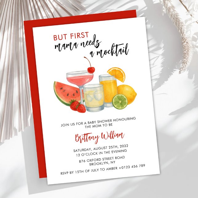 Mocktail Baby Shower Summer Gender Neutral  Invitation (Creator Uploaded)