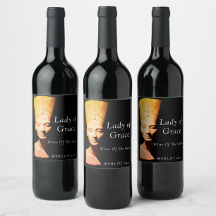 Mockup Ancient Egypt Nefertiti Custom Wine Labels