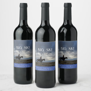 Mockup Big Sky Western Custom Gold Wine Labels