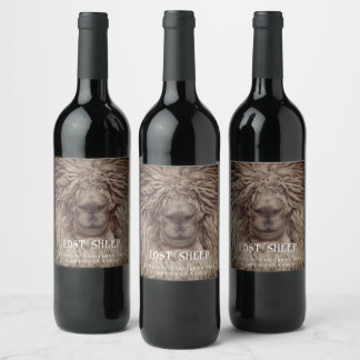 Mockup Woolly Sheep Portrait Custom Wine Labels