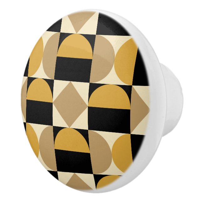 Mod 1970s Retro Style Geometric Design Ceramic Knob (Right)