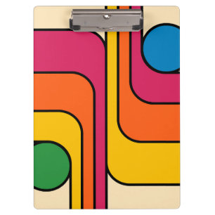 Mod 1970s Retro Style Geometric Design Clipboard