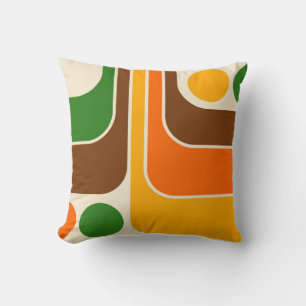 Mod 1970s Retro Style Geometric Design Cushion