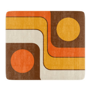 Mod 1970s Retro Style Geometric Design Cutting Board