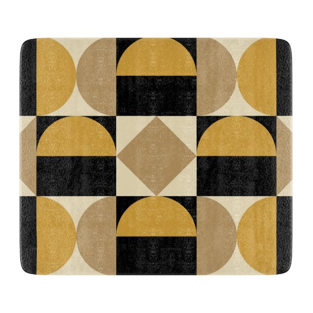 Mod 1970s Retro Style Geometric Design Cutting Board (Front)