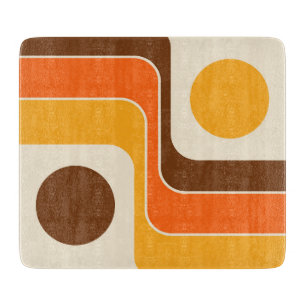 Mod 1970s Retro Style Geometric Design Cutting Board