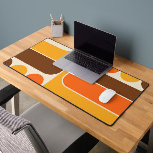 Mod 1970s Retro Style Geometric Design Desk Mat