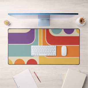 Mod 1970s Retro Style Geometric Design Desk Mat