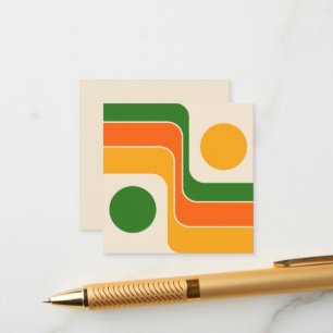 Mod 1970s Retro Style Geometric Design Enclosure Card