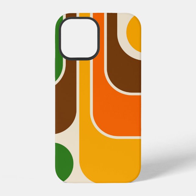 Mod 1970s Retro Style Geometric Design iPhone Case (Back)