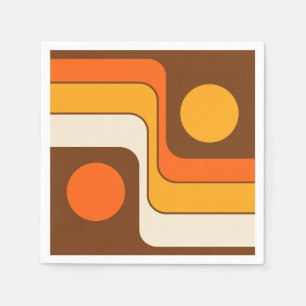 Mod 1970s Retro Style Geometric Design Napkin