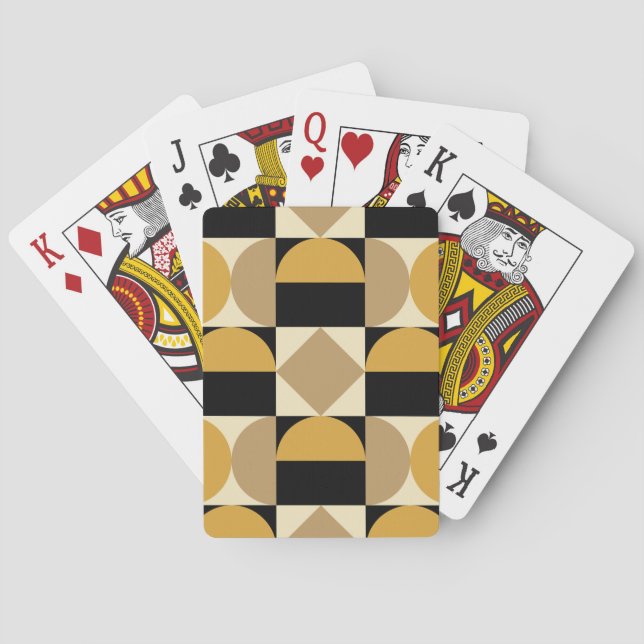 Mod 1970s Retro Style Geometric Design Playing Cards (Back)