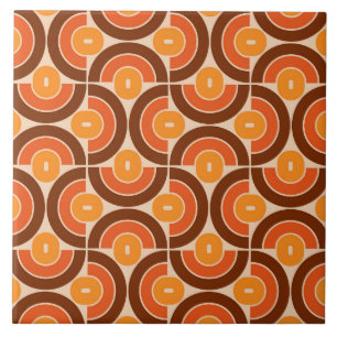 Mod 1970s Retro Style Geometric Design Tile