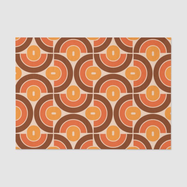 Mod 1970s Retro Style Geometric Design Tissue Paper (Front)