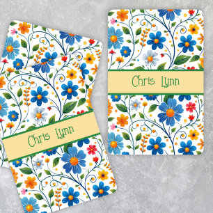 Mod Abstract Flowers Theme Playing Cards
