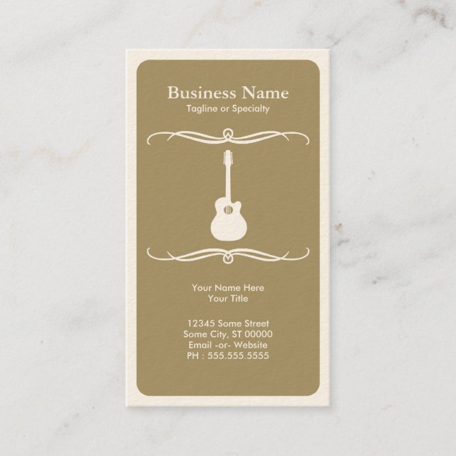 mod acoustic guitar business card (Front)