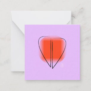 Mod Art Heart 2.5"x2.5" Flat Note Card