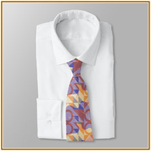 Mod Artsy Purple and Peach Tie