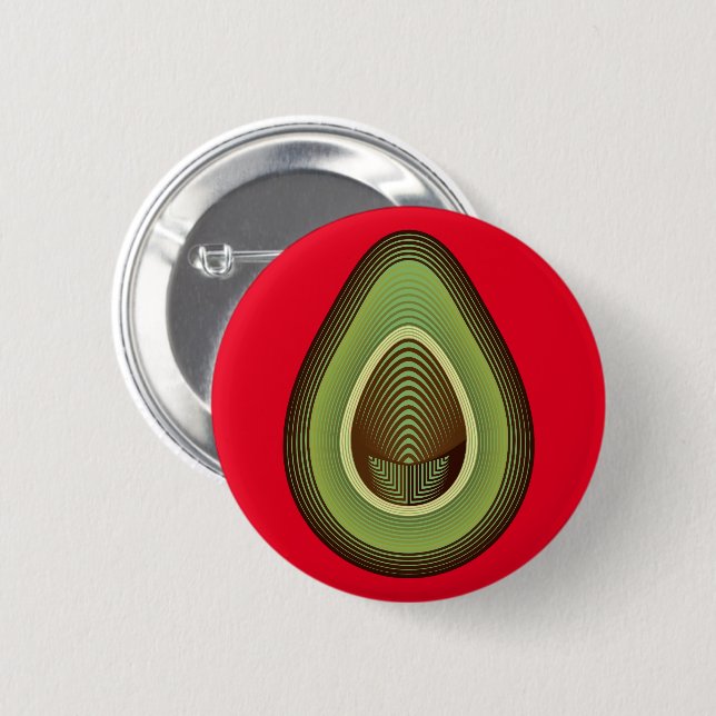 mod avocado 6 cm round badge (Front & Back)