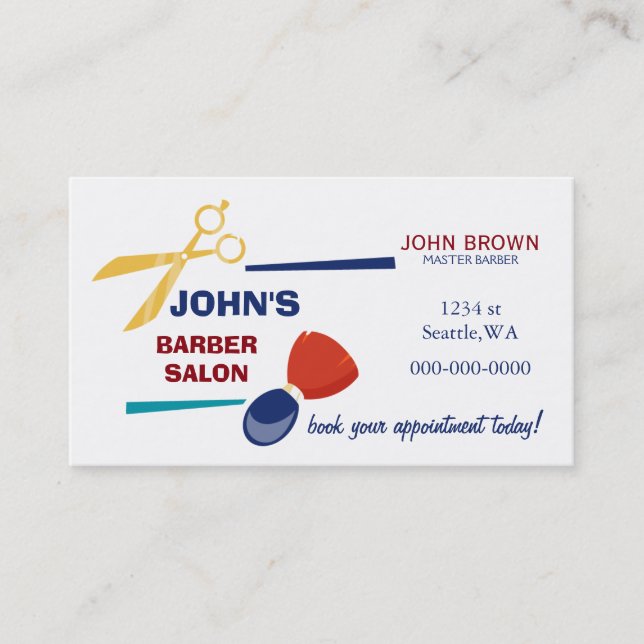 Mod barber businesscard with appointment card back (Front)