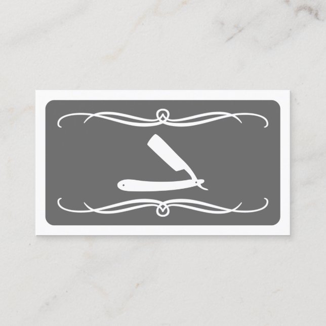 mod barber (colour customisable) business card (Front)