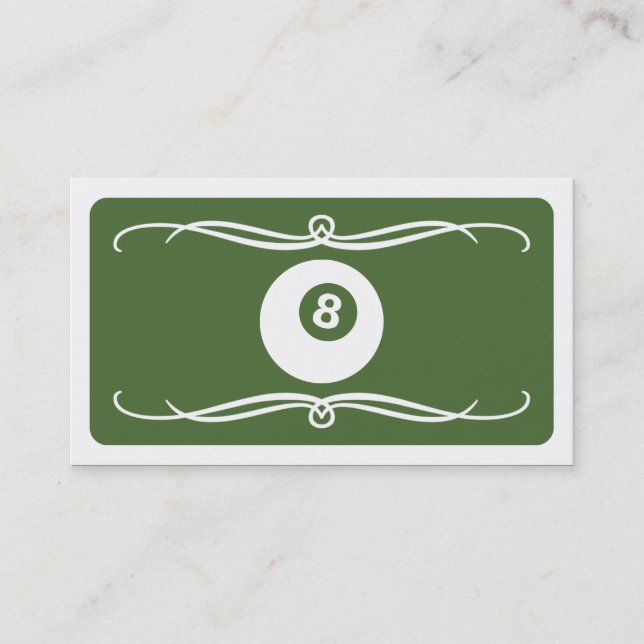 mod billiard (colour customisable) business card (Front)