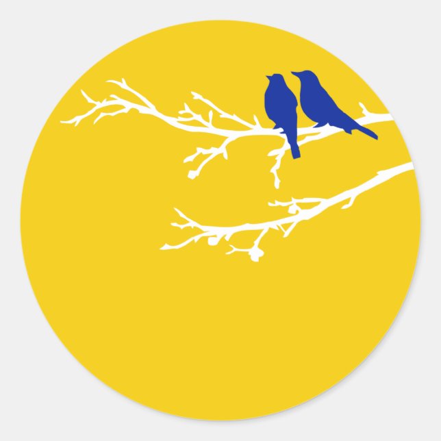 mod birds classic round sticker (Front)
