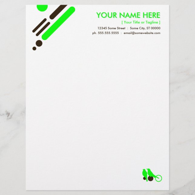mod birds personalized letterhead (Front)